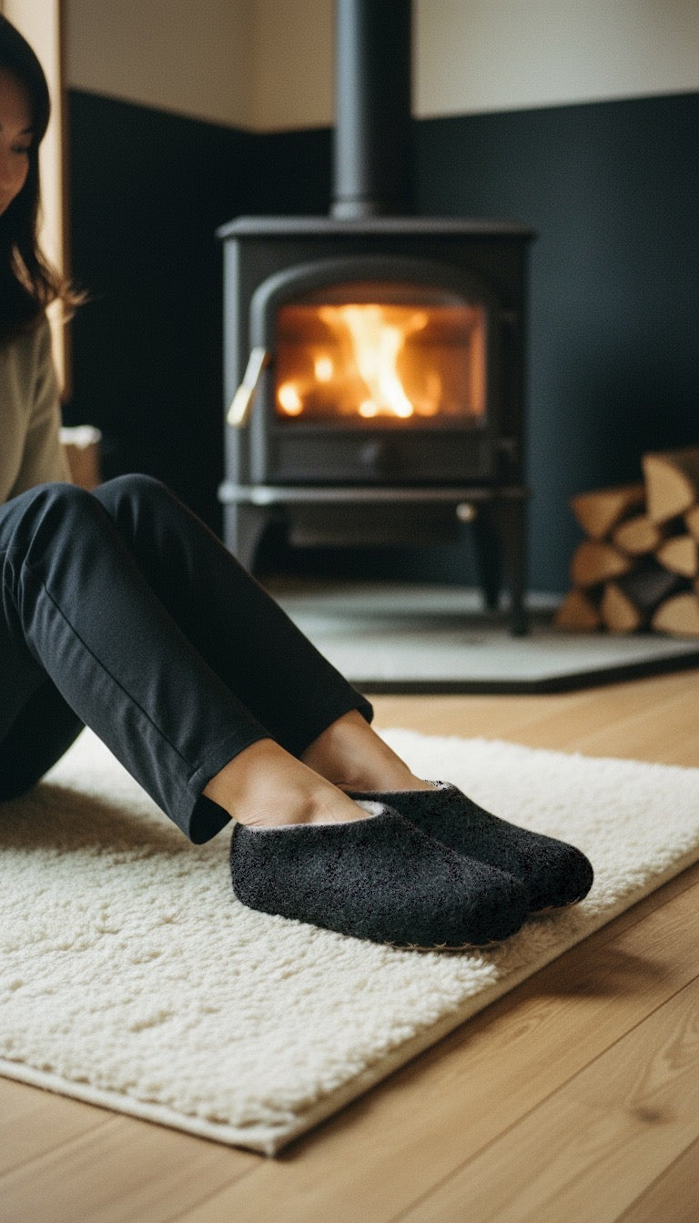 アルパカルームシューズ (ブラック) | Pies de Alpaca(ピエス・デ・アルパカ)