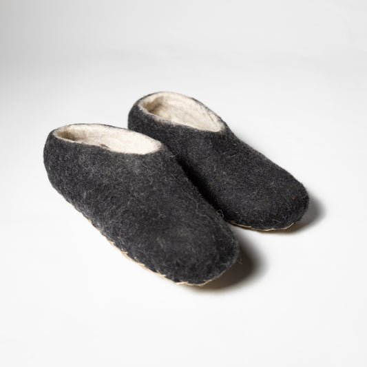 羊驼毛房间鞋 | 黑色