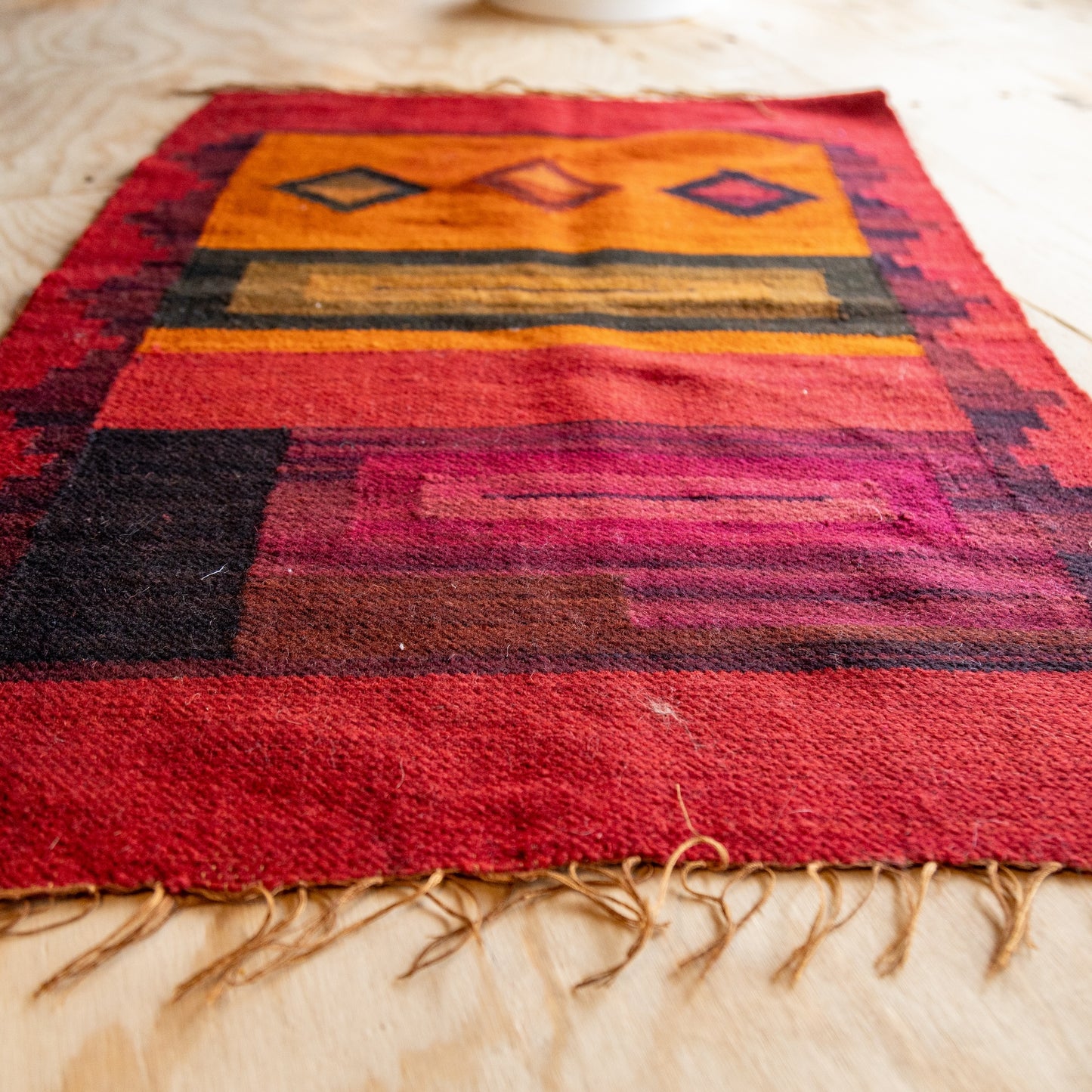 印加图案地毯 - 短 -