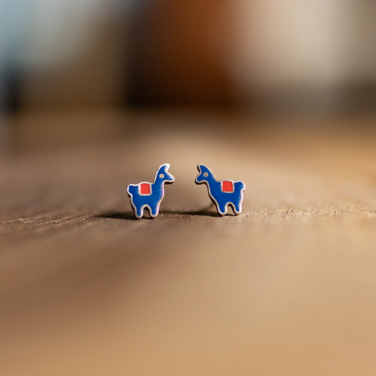 艾马拉设计耳环(羊驼毛)