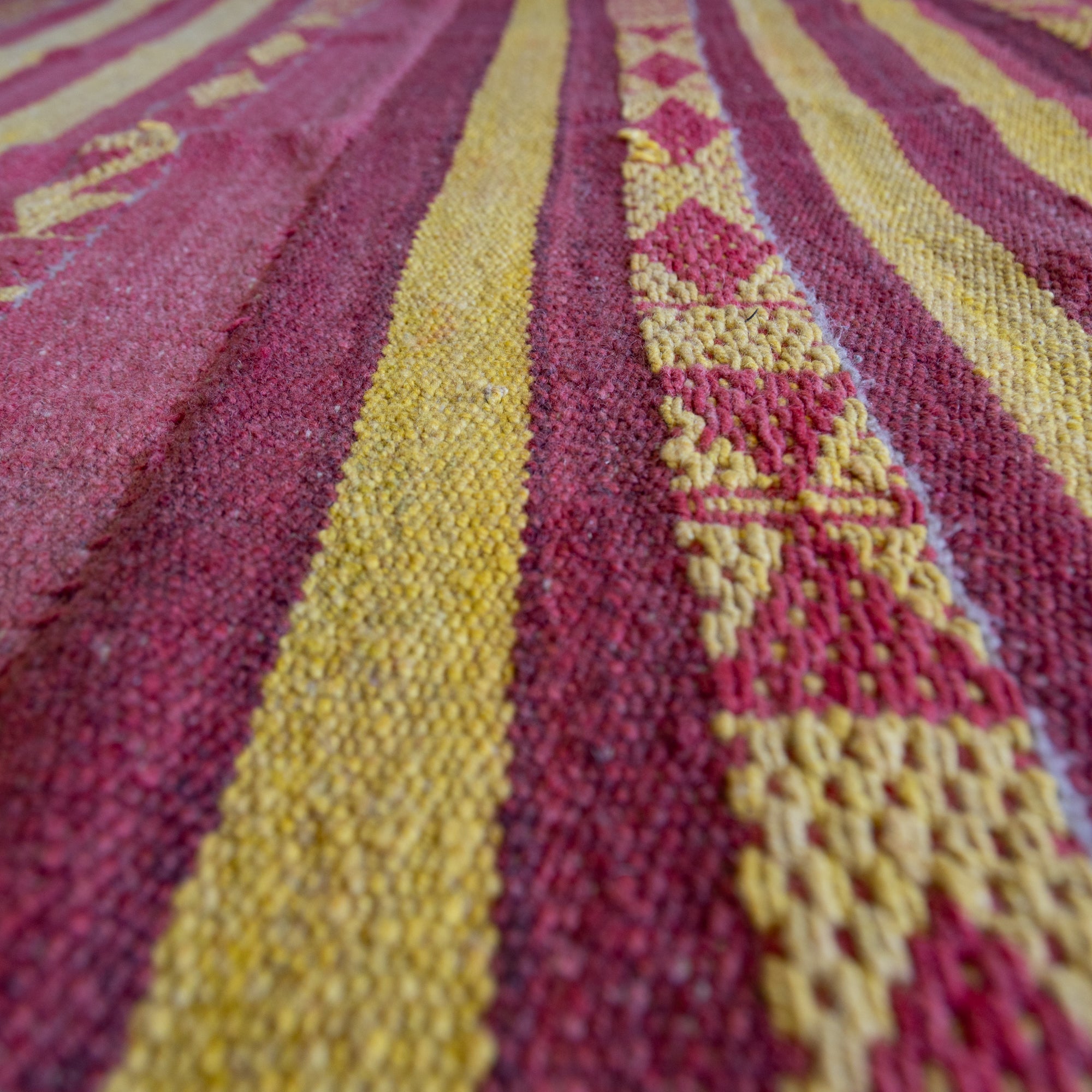 729裂織 ラグ　さきおり 古布 襤褸 古道具　アンティーク　ヴィンテージラグ 店頭入荷商品】 Antique Rag Rug 古い生地だけで作られた裂き織りラグ