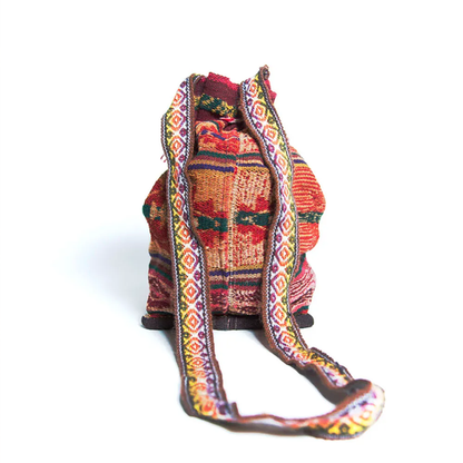 Peruvian vintage manta cloth shoulder bag (M) 